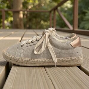 Tonivis‎ Canvas Espadrille Sneakers Size 7 Natural Boho Coastal Summer Shoes